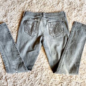MEK Miss Me Gray Distressed Jean